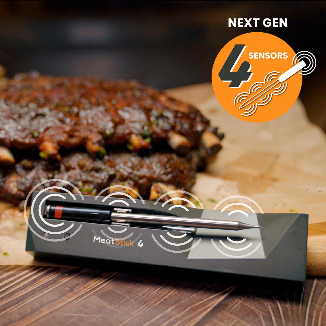 The MeatStick 4: Next-Gen Quad Sensors Wireless Meat Thermometer for grilling and smoking American BBQ
