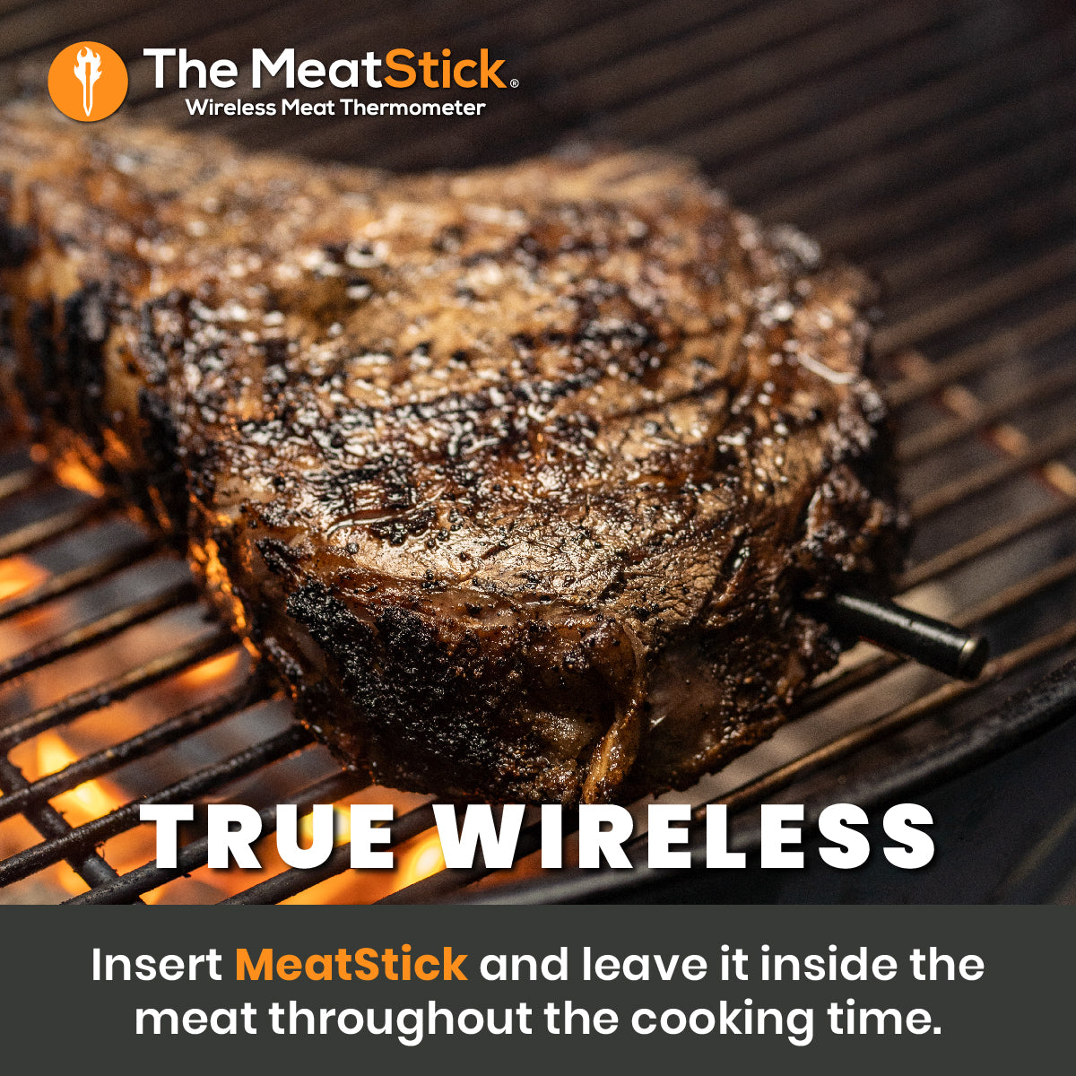 The Classic MeatStick with Duo Sensors: Wireless Meat Thermometer for grilling and smoking American BBQ