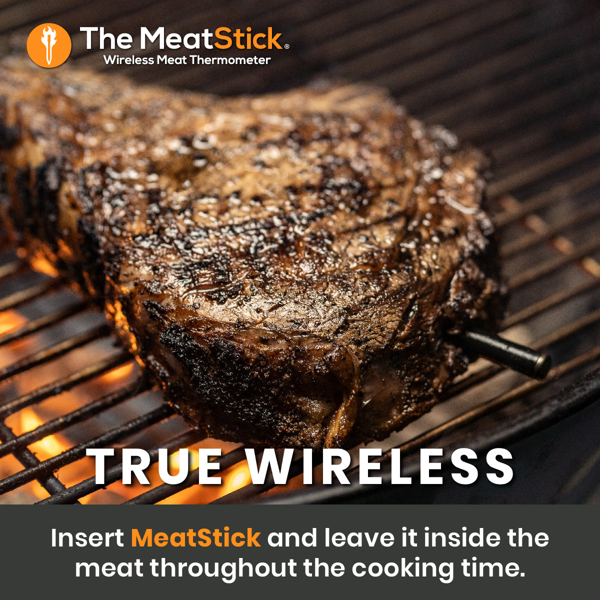 The Classic MeatStick: Wireless Meat Thermometer with Duo Sensors for grilling and smoking American BBQ
