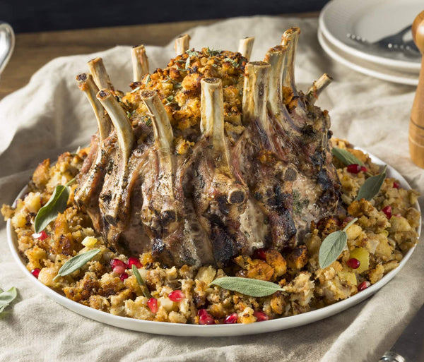 Crown Roast of Pork with assorted Herbs and Breadcrust garnishing