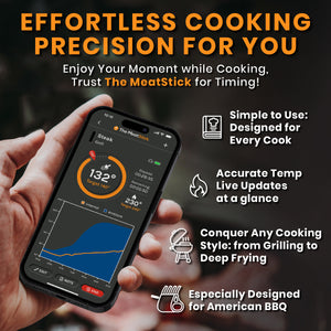 The classic MeatStick: Wireless Meat Thermometer with Duo Sensors for grilling and smoking American BBQ