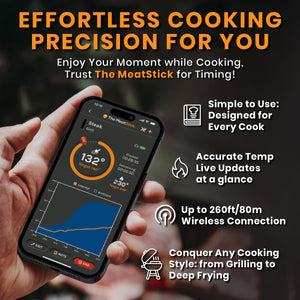The classic MeatStick X: Wireless Meat Thermometer with Duo Sensors for grilling and smoking American BBQ with max 260 feet range