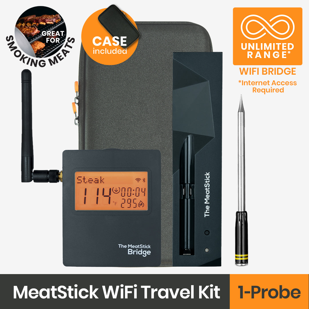 The MeatStick Classic Wireless Meat Thermometer for grilling and smoking American BBQ with Unlimited Range Package
