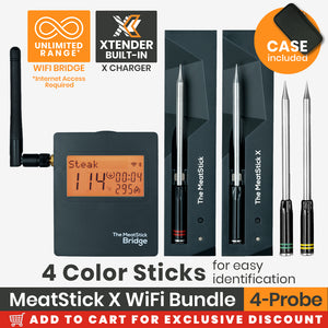 Classic MeatStick: Duo Sensors Wireless Meat Thermometer for grilling and smoking American BBQ