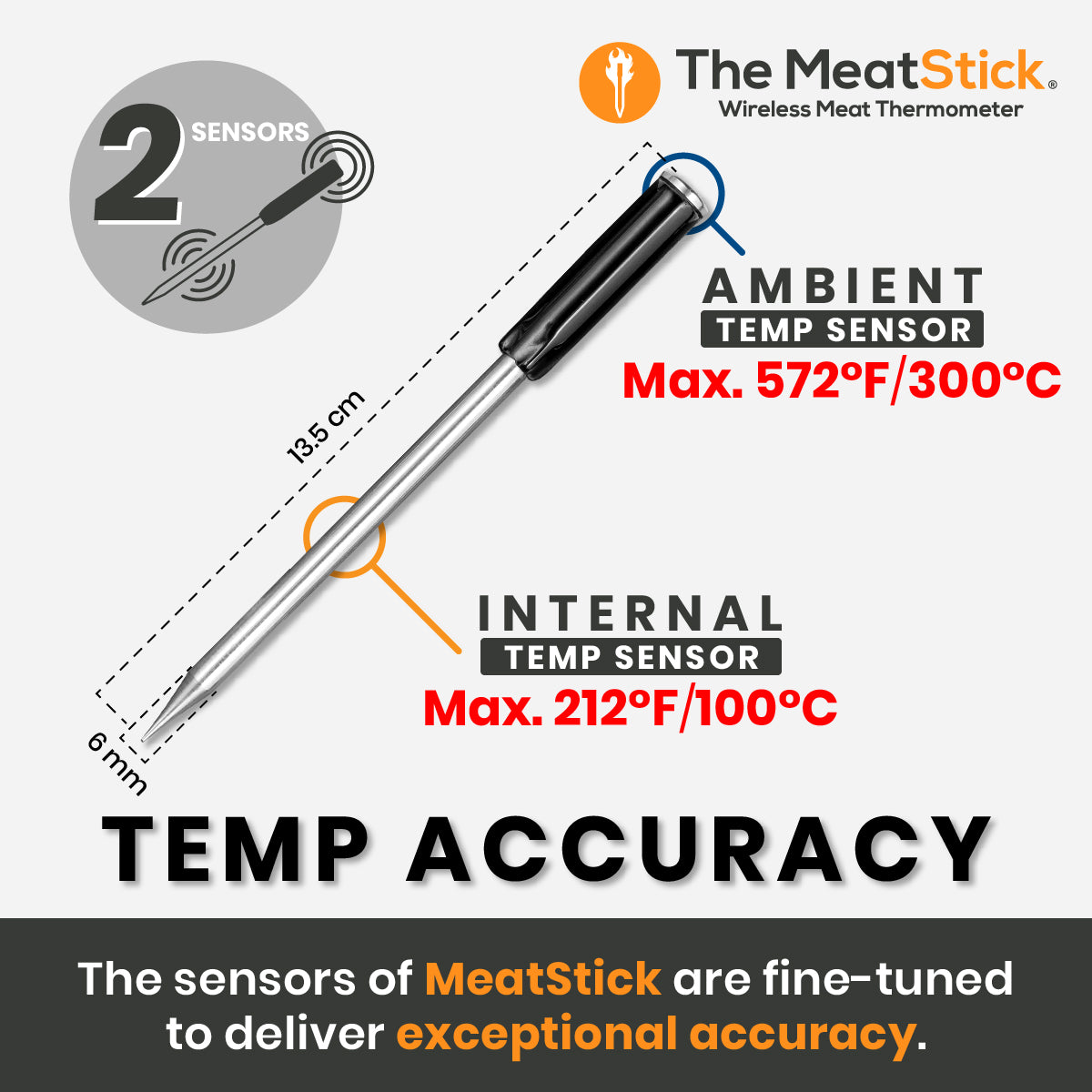 MixStick 500FT Wireless Meat Thermometer, Digital Food Thermometer