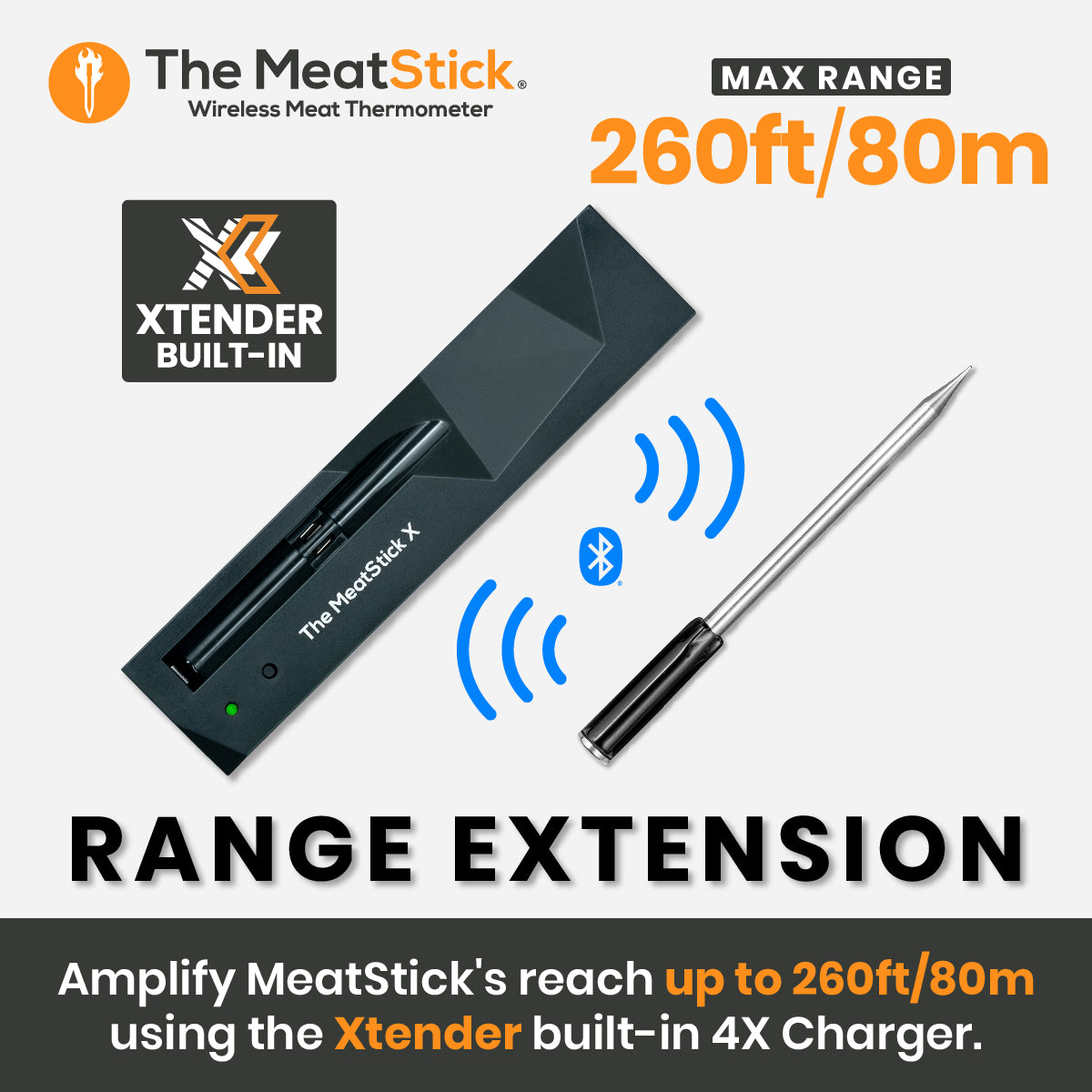 MeatStick 4 Set | Quad Sensors Smart Wireless Meat Thermometer | Digital  Food Probe with Bluetooth | for Smoking, Grilling, BBQ, Air Fryer, Deep