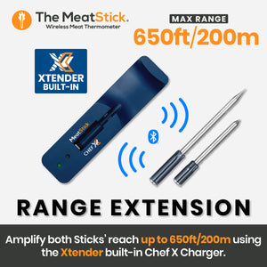 The MeatStick Meat Expert Bundle Wireless Meat Thermometer with Quad Sensors for American BBQ and Everyday Cooking with max 650 feet range