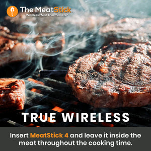 The MeatStick 4: Next-Gen Quad Sensors Wireless Meat Thermometer for grilling and smoking American BBQ