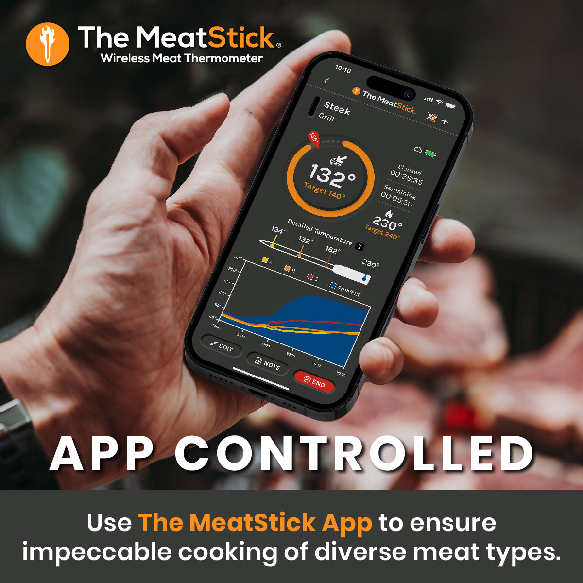 MeatStick 4 Set, Wireless Meat Thermometer
