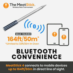 The MeatStick 4: Next Gen Quad Sensors Wireless Meat Thermometer for grilling and smoking American BBQ
