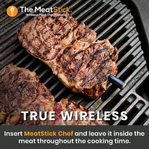 The MeatStick Chef: The Smallest Wireless Meat Thermometer with Quad Sensors for small meat cuts and everyday cooking