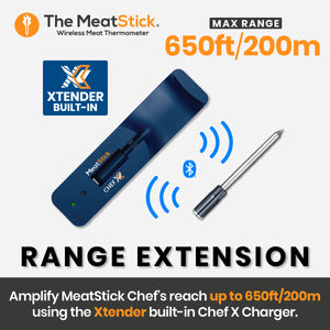 The MeatStick Chef: The Smallest Wireless Meat Thermometer with Quad Sensors for small meat cuts and everyday cooking  with max 650 feet range