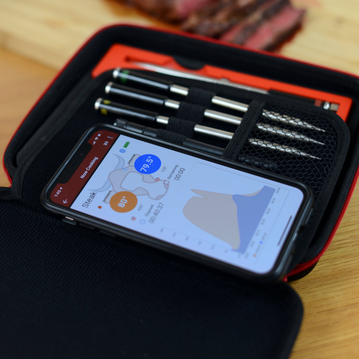 Inner view of The MeatStick's Carrying Case